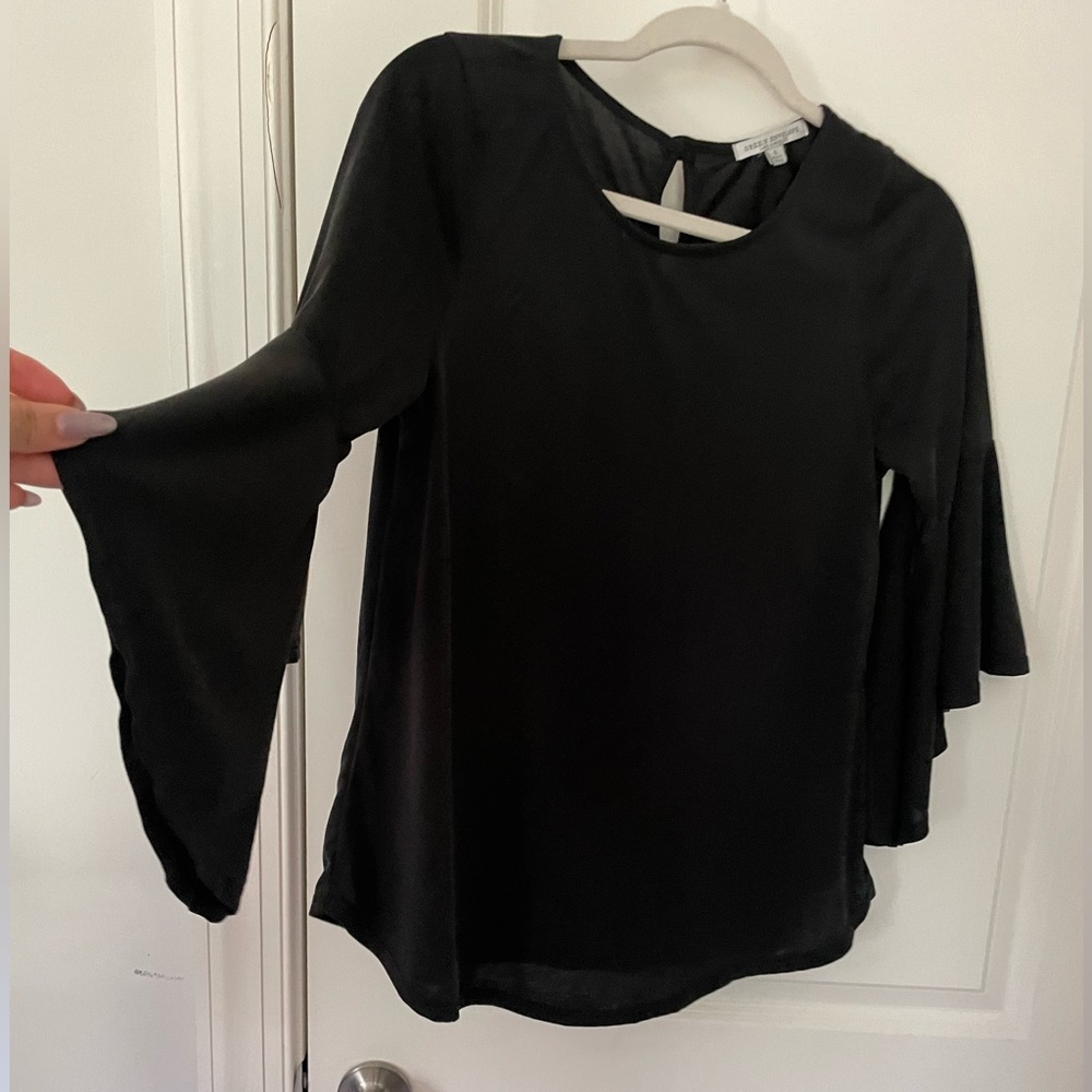 Bell Sleeves Black Small Blouse